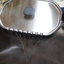 画像をギャラリービューアに読み込む, 4w1hのマルチパスタパンは湯切れ抜群の波形スリットで、ザルいらず。